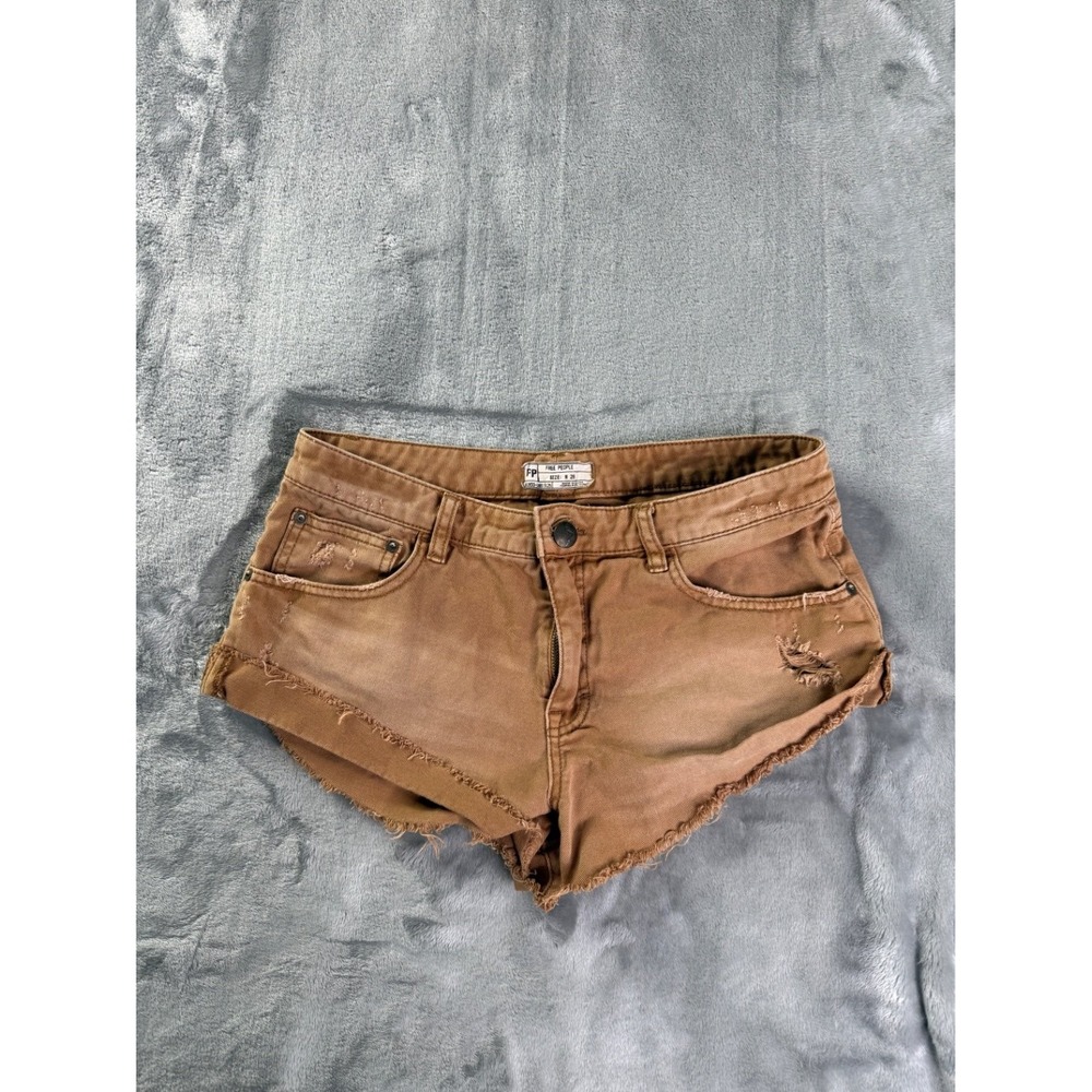 Free People Shorts Womens 28 Brown Cutoff Distressed Raw Hem Daisy Dukes